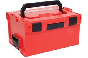 Fischer L Boxx FLB 238 Valigetta Porta Attrezzi Impilabile e Agganciabile, Cassetta Utensili Espandibile, Vuota, Compatibile per Sortimo, 508137, Rosso, Vuota
