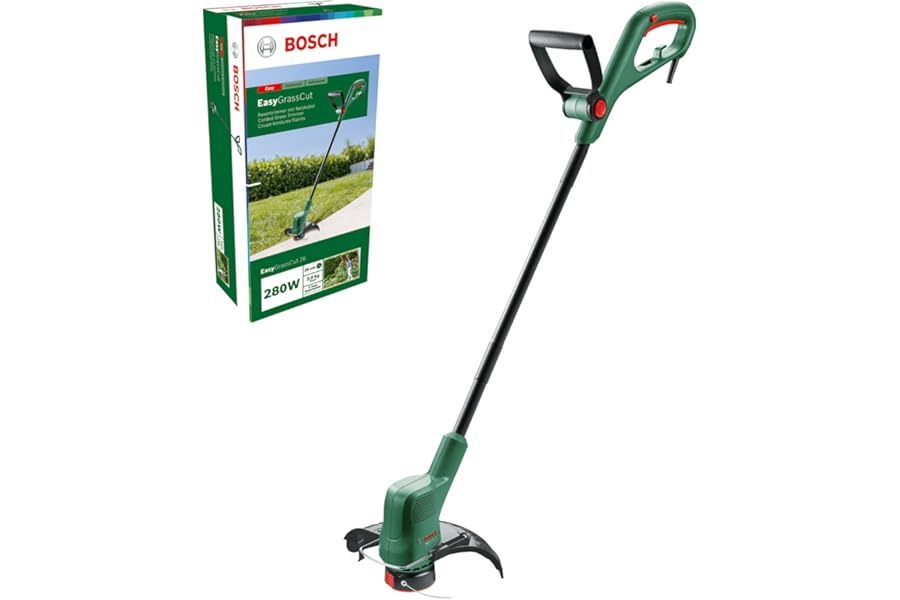 Bosch Electric Grass Trimmer EasyGrassCut 26 (280 Watt, Cutting Diameter 26 cm, Weight: 2 kg, in Carton Packaging)