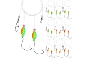 ‎DOVESUN Dovesun Pompano Rigs zum Meeresangeln Pompano Floats Pre Rigged Flapper Rigs Pompano Rigs Angeln Rigs mit 1/0 Wide Gap Haken/Kreishaken 12/10/4STK