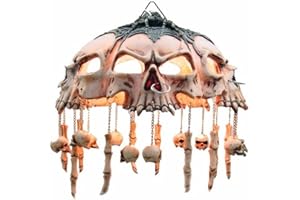 VOGLER JOH. VOGLER GMBH vogler Gruselige Totenkopf Deckenlampe - Skelett Hängelampe mit Schädeln und Knochen - Gothic Horror Deko für Wohnzimmer Schlafzimmer - E27