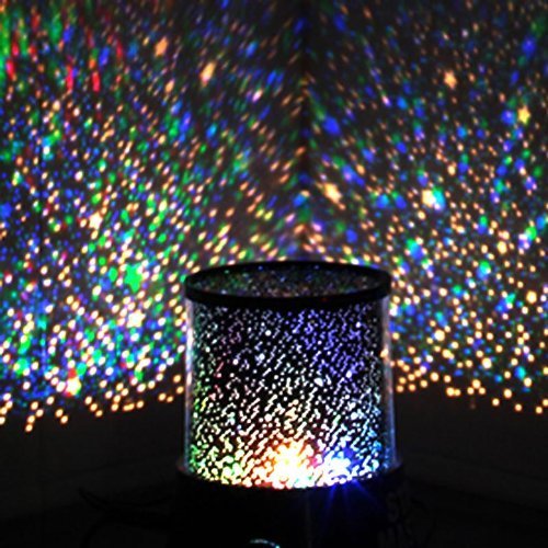 Uping LED Night Light Projector Lamp With Colorful Sky Star Scene, Bed Side Lamp With USB Cable - 3