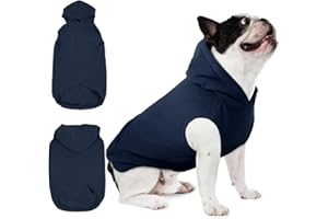IECOii Dog Hoodie with Leash Hole,Fleece Dog's Sweatshirt Fall Dogs Sweater with Hood,Warm Jumper for Medium Dogs Boy Girl,Sleeveless Doggy Hoodie Medium Dog Winter Clothes for Pug,Jack Russell,Blue,M