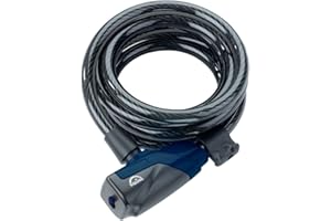 Squire Locks Heavy Duty Bikelock (Kilda 10/1800) - Tough Drive Cylinder Cable Lock - Weatherproof Armoured Steel Bike Lock with Key - Flexible, Tamper Proof Cable Lock for All Purpose Use (1800 mm)