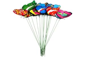 Fleymu 50 PCS Farfalle Colorate su Bastoni Giardino Decorative Pianta Farfalle Set Terrazza Ornamenti Esterno Fiori Interni Vaso Decor Picchetti su Bastoncini per Yard Patio Lawn Outdoor
