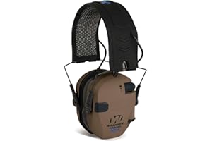 Walker's Razor Slim X-TRM - Paraorecchie elettroniche con riduzione del rumore, per migliorare il suono, con cuscinetti di raffreddamento, archetto anti-umidità e 2 batterie AAA, terra scura piatta