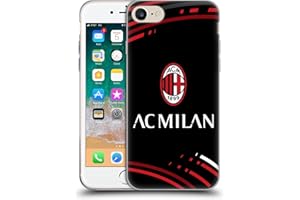 Head Case Designs Licenza Ufficiale AC Milan Curvato Modelli Cresta Custodia Cover in Morbido Gel Compatibile con Apple iPhone 7/8 / SE 2020 & 2022
