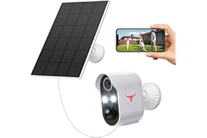 SUNNYJANE Security Cameras Wireless Outdoor with Solar Panel, 1080P Battery Power WiFi Surveillance, Indoor Home Camera with 2-Way Talk, Smart AI Human Detection, Color Night Vision, Live View (2 Spotlights)