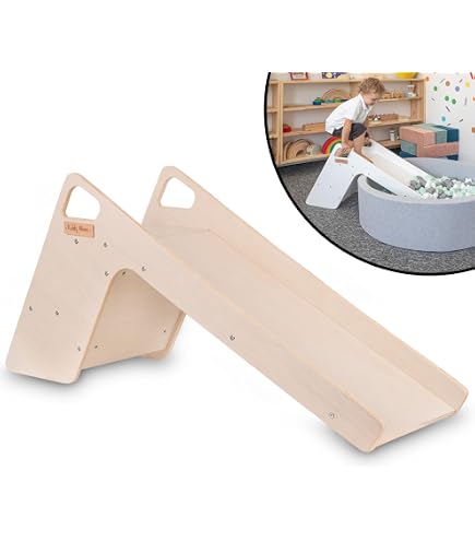 Toboggan D'intérieur MISIOO – Bois MDF – 115 X 34,5 X 52 Cm – Dès 1 An – Blanc