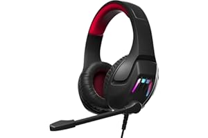 NEEDONE Cuffie da gioco per PS5 PS4 Xbox Nintendo Fortnite Over-Ear con microfono con cancellazione del rumore, suono stereo Bass Surround, Soft Memory Paraorecchie LED