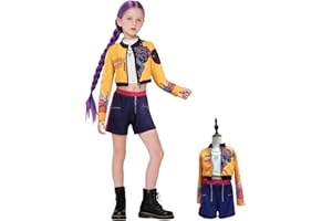 Jackolume Costume de costumade Kpop Demon Rumi Zoey pour enfants, chasseurs, chanteuses pop, Rumi Zoey, idole de scène, jeu de rôle, tenue d'Halloween pour femmes et filles