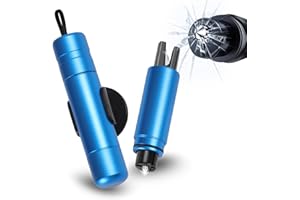 Sosayet 2 in 1 Taglia Cinture di Sicurezza e Rompivetro - 2 Pezzi di Martello di Sicurezza per Auto - Strumento di Emergenza Salvavita per Auto (Blu)