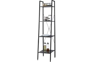 eSituro Estante de Almacenamiento de Organizador Multifuncional para Libros Plantas con 4 Estantes Metal + MDF 34x35x148CM SSTR0085