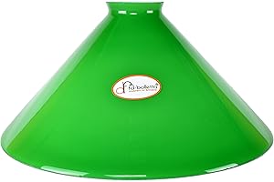 fd-bolletta arredamento e illuminazione Paralume vetro cono,campana sostituzione per lampada,lampadari,ricambio paralume verde vc2 Misure:H 12cm,Ø vetro 25cm,Ø esterno imboccatura 5,3cm