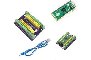 DUBEUYEW Raspberry Pi Pico mit vorgelötetem Mikrocontroller-Board mit 1-in-2 Pi Pico GPIO Breakout Board und einem Micro-USB-Kabel (Pi Pico Kit)