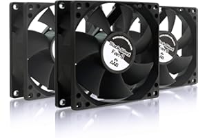 AABCOOLING Black Silent Fan 8 - Silent and Efficient 80mm Fan with 4 Anti-vibration Pads, PC Fan, Quiet Fan, Cooling Fan, Air Cooler, Case Fan - Value Pack 3 Pieces 15.6 dB(A), 30 CFM, 2000 RPM