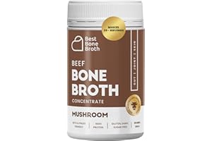 Best Bone Broth Concentrado de caldo de huesos de ternera con champiñones, aminoácidos de colágeno líquido, proteínas, sin gluten, ternera alimentada con pasto, 35 raciones, 8,7 litros
