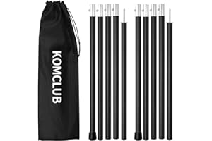 KOMCLUB Telescoping Tarp Poles Adjustable Camping Tent Poles Stainless Steel Adjustable Tent Poles for Tarp Set of 2, Camping Backpacking Tarp Awning Canopy Awning Beach Shelter Rain Fly Sun Sa