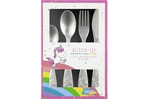 P:OS Handels GmbH Einhorn 4tlg. Edelstahlbesteckset im Geschenkkarton