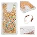 Produktbild Huawei Y7 Hülle flüssig,Huawei Y7 Prime Hülle glitzer, LuckyW TPU Silikon Gradient Farbe HandyHülle für Huawei Y7/Huawei Y7 Prime 3D Bling Glitter Glitzer Flowing Fließend Liquid Flüssig Shinny Moving Star Floating Trend Schwimmend Treibend Stern Quicksand Sparkle Crystal Kristall Tasche Flexible Kratzer Stoßfest Scratch-Resistant Shockproof Etui Bumper Case Cover - Gold