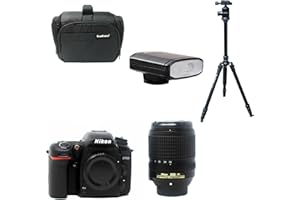 KamKorda Camera Bag + Flash + Tripod + D7500 DSLR Camera + AF-S 18-140mm VR, 20.9MP DX-Format CMOS Sensor, EXPEED 5 Image Processor, 4K UHD Video, 3.2" Tilting Touchscreen LCD + 2 Year Warranty