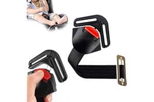 Norhogo Protection de boucle de clip de siège-auto pour enfant, protection de desserrage de ceinture de sécurité à clip de fermeture métallique, dispositif de sécurité pour siège-auto, noir
