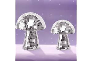 EBKCQ Pilz Discokugel, Spiegel Pilz Disco Kugel, Discokugel Deko Silber Reflektor Glitzer, Disco-Spiegel-Glitzer-Kuge, Spiegelkugel Silber Party, Discokugeln Mirrorball Glänzende Disco Ball