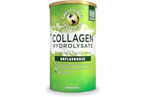 Great Lakes Gelatin Collagen Hydrolysate, Grass-Fed Bovine Hydrolysed Collagen Peptides Protein Powder Supplement, Unflavoured, 454g Can (454g, Can)