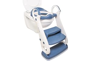 Riduttore wc per bambini con scaletta da BEARTOP | portatile & stabile | altezza toilette 38-42cm | vasino per bambini, rialzo wc, sedile wc bimbi, seggiolino wc | Soddisfazione garantita (3 Anni)*