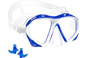 KONEKEL Gafas de Buceo para Niños,Gafas Natacion Niños Niñas con Cubierta de Nariz, Antifugas Gafas Buceo Gafas Correa de Silicona Ajustable,Piscina para Niños Niñas de 6 a 14 Años (Azul)