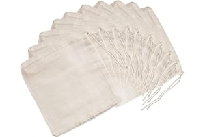 NAKED SHELLS 100% Cotton Muslin Drawstring Bags with Strings Multi Pack of 10 | Multipurpose: Soap Nuts Laundry Bags, Store Jewellery, Keepsakes, Herbal Infusion