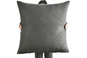 SWJ-SWJSSB Super King Size Pillow Cases,Square Extra Large Cushion Covers 50x50, 60 x 60,70x70,80x80 cm Soft Pillow Cover with Invisible Zipper Decorative pillowcases for pillows Sofa Couch ( Color : Black Gray