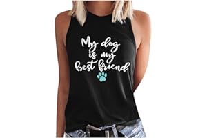 AMHOMELY Women Tops and Blouse Sale,Ladies Sleeveless Summer Sexy Casual Tops Regular Round Neck Printing Sleeveless Vest Tops Loose Sweatshirts UK Size for Christmas Jumper Thanksgiving Valentine's Day