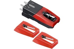 LAHVIUU 2 Pieces Record Player Needle with 1 Cartridge,Turntable Needles Record Player Stylus Technics Turntable,for Vinyl Record Player Phonograph