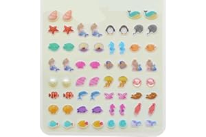 IHLOOTD Klebeohrringe Mädchen, Klebe Ohrringe für Mädchen Klebeohrringe Kinder 3D Ohrringe Ohne Ohrloch für Ohr, Gesicht