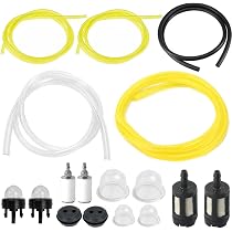Kit Tuyaux Carburant Tondeuse - 3 Tuyaux, 2 Filtres, 2 Joints, 4 Ampoules - Pour Tronçonneuse, Tondeuse, Moteurs
