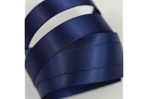 ASHPRINT (LONDON) LIMITED Double Sided Satin Ribbon, 27 Solid Colours, 10 Metre Reel, Fabric Ribbon for Gift Wrapping, Cake, Wedding Party Decoration, Hair Bow, Trimming, Sewing & DIY Craft Projects (16mm Width, Navy)