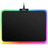 RGB Gaming Mouse Mat Pad - 336x245x3mm Hcman Led Mousepad with Non-Slip Rubber Base, Soft Computer Keyboard Mouse Pad for Mac