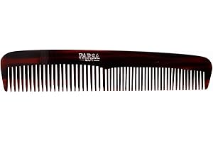 PARSA BEAUTY Grzebień do włosów i brody z recyklingu 16,6 cm, ręcznie wykonany, delikatny dla skóry głowy, idealny do stylizacji włosów i pielęgnacji brody