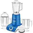 Havells Maxx Grind Ex Plus Mixer Grinder cum Blender, 900W Copper Motor, 1x1.5L Blender, 2xWet and Dry Jar, 1xSpacer Lid to convert to chutney Jar, Blue and White Colour, 2 Year Warranty