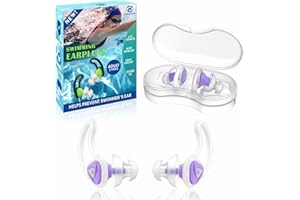Hearprotek Tapones para los oídos para natación, 2 pares silicona impermeable y reutilizable aqua tapones oidos para adultos para piscina, baño, la ducha, nadar (Morado)