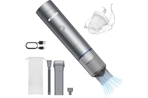 NEXPOW Autostaubsauger, 7000PA Handstaubsauger, Wiederaufladbarer Mini Kabellos Auto Staubsauger für den Auto, Haus, Küche, Tierhaare, Kompakter Akku-Staubsauger mit 3 Düsen und Sicherheitshammer