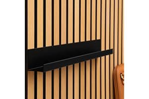 masquepack – Estantería y Colgador metálico para Panel acústico de Lamas Regulares | Compatible con Paneles Decorativo Kit de instalación Incluido (Estantería Panel Acústico, 1 Unidad)