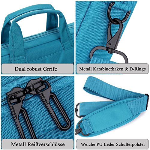 BRINCH 15,6 Zoll Oxford Gewebe Laptoptasche Messenger Bag Umhängetasche Schulterhülle Aktentasche Henkeltasche für 15 – 15,6 Zoll Laptop/ Notebook/ MacBook/ Chromebook Computer mit Schulterriemen und Griffe,Blau - 7