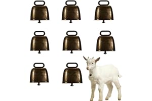 LEPIDI 8 Pieza Vintage Campana Vaca, Campana de Bronce Ovejas Cencerros, Campana de Bronce Ovejas, Cencerros de Metal Mini Campanas, Campana de Vaca de pastoreo, Cencerro, para Animales de Vaca, Ovejas