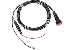 SUNLUWAY Upgraded 010-12445-00 Power/Data Cable Threaded 4-Pin Replacement Cable Compatible with Garmin Transducers echoMAP Chirp/Plus/UHD, GPSMAP Panoptix, Black