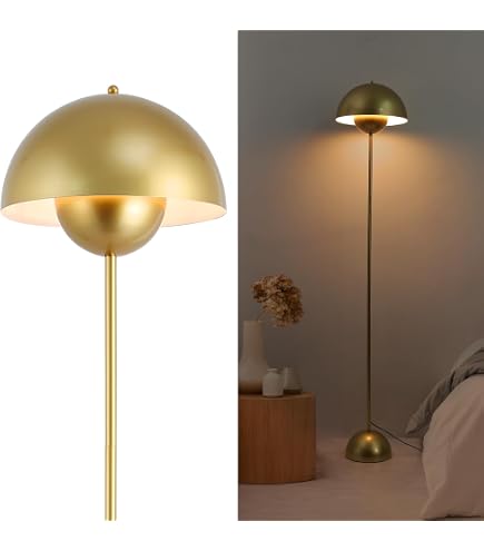 LEDKIA Stehleuchte Aus Metall & Glas – 150 Cm, Bernsteinfarben, E27