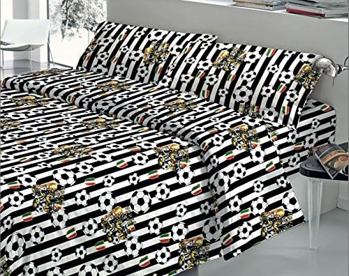 Quadrifoglio Duvet Cover Set Double Bed Size of the teams "Juventus Black White-Gift Idea
