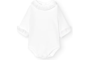 BABIDU Body Neonato Manica Lunga 100% Cotone con Colletto Prato con Pizzo, Body Neonato Realizzato in Morbido Tessuto Anallergico e Traspirante, Abbigliamento Unisex Neonato e Bambina, Prima Indossata