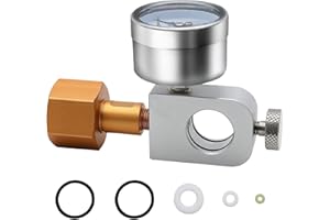 SYULCR Adattatore Ricarica CO2, Adattatore per Bottiglia con Manometro da 3500psi per Collegamento CO2, Compatibile con SodaStream Duo, Art, Terra Quick Connect CO2 cilindro (170)