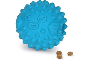 Brightkins Leckerli-Ball Großer Pufferfisch, Leckerli-Spender Hundespiel für große Hunde, interaktives Hundespiel für Langeweile, stimulierendes Gehirnspiel, Hundegeschenke, Hundespiel zum Geburtstag